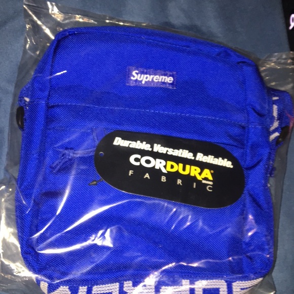 blue supreme shoulder bag